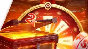 Image showcasing a treasure chest and a spinning wheel of fortune, promoting bonus rewards at 7K Casino with an exciting and luxurious design.