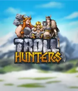 Enter the realm of "Troll Hunters," where valiant Viking warriors prepare to battle their foes. The logo features a pair of Vikings, male and female, dressed for battle, overlooking a chilly landscape. They emanate strength and courage, capturing the essence of the game's adventurous theme.